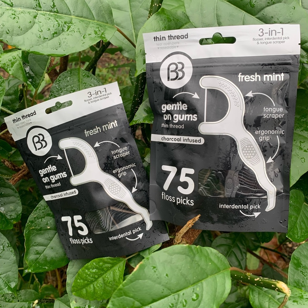 ✨⚡️💥3-in-1 Floss Picks dental tools BB Fresh Mint  Original 2 X 75counts